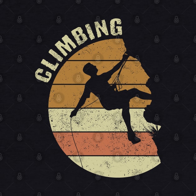 Retro Vintage Climbing Mountain Climber by Tesszero